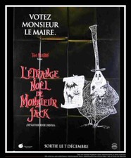 NIGHTMARE BEFORE CHRISTMAS ADV D Large French Vintage Movie Poster Original 1993