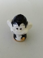 Fève Buste  Chat  Coloris Blanc Noir  Et Doré 