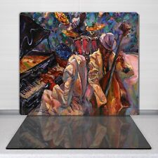 Cuisine planche a découpe Peinture abstraite Musique Piano Batterie Basse 60x52