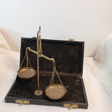 Ancienne balance de précision portable en laiton pour Bijoutier 