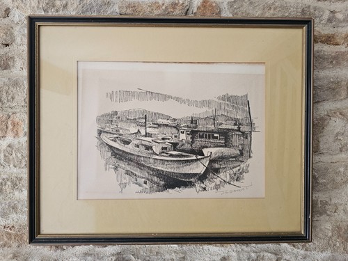 Tableau gravure bateaux - gravure,