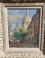Tableau signé.  Sacré-Cœur Montmartre Paris. Peinture huile sur toile .