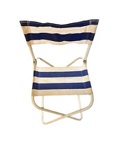 ANCIENNE CHAISE DE PLAGE TOILE MARINE PAS TABLE DE CAMPING CAR CARAVANE
