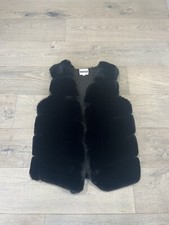 Comme Neuve Belle Pièce Tendance Veste Sans Manche Fausse Fourrure  Gold Silver