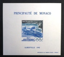 MONACO BLOC SPECIAL YVERT 17 a " BOBSLEIGH JEUX OLYMPIQUES 1992 ND " NEUF xx TTB