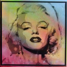PyB signed MARILYN MONROE tableau pop STREET ART graffiti painting canvas french