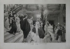 "GRAND ESCALIER AU GALA DE L'OPÉRA" Planche originale entoilée José SIMONT 1936