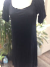 LOUISE DROP robe courte viscose coton soie noir Taille 42 manche courte