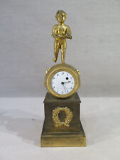 SCELLIER GRENOBLE ANCIENNE PETITE PENDULE PENDULETTE BRONZE DORE EPOQUE EMPIRE