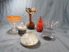 7 objets en verre, vase, vide