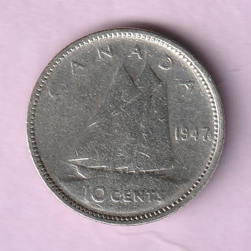 Cents argent canada 1947 - 10, argent,
