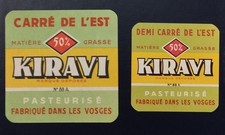 2 Ancienne   étiquette Fromage France  BN200354 Kiravi Carré de l'Est