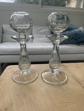 Ancienne paire de lampes à huile de dentelière