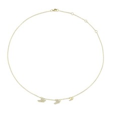 Diamant Colombe Collier 14K or