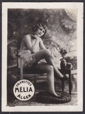 Femme Erotica Érotique Vintage Pin Up Photo 1910 Cigarettes Melia (1659)