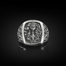 Bague chevalière homme sainte - chevalière,