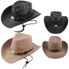 Chapeau brun en cuir western