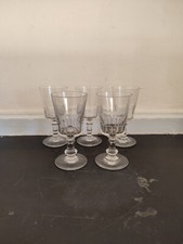 5 VERRES A PORTO EN VERRE ANCIEN SOUFFLE TAILLE