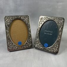 Paire de cadre porte photo à poser 14.5 x 10.5 cm en métal plaqué argent