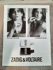 Publicité papier Parfum. Perfume Ad Zadig & Voltaire de 2017