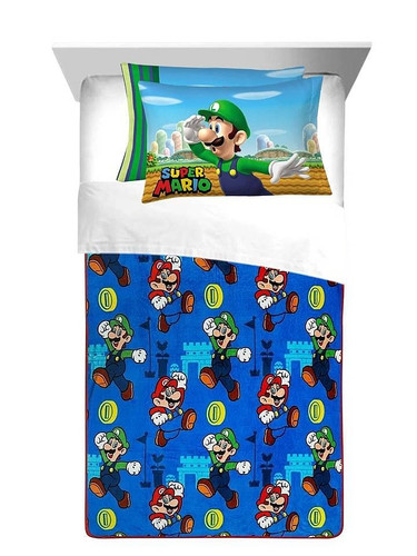 Super mario kids 3pc blanket - mario,