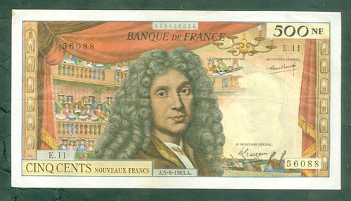 Rare billet 500nf molière - rare,