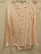 Blouse rose perles blanches polyester satiné T36 (2311011)