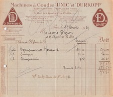 1929   MACHINES A COUDRE UNIC