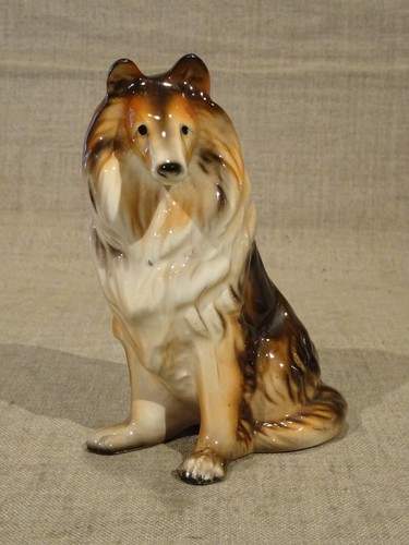 Statuette chien colley en - statuette,