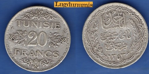 Tunisie francs 1934 ttb ii - francs,