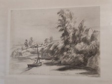 Berthold Mahn (1881-1975) - Dessin paysage côtier Douarnenez - 1936