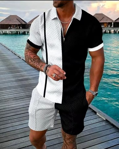 Short sleeve polo set - short,