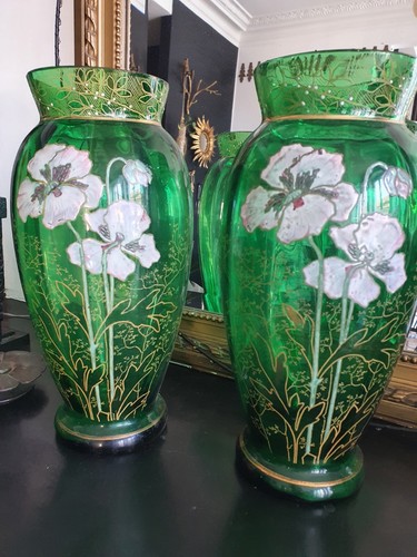 Paire grands vases verre - paire, de