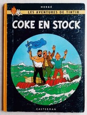 TINTIN COKE EN STOCK EDITION DE 1962 IMPRIMERIE DANEL DOS JAUNE