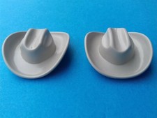PLAYMOBIL Western - *2 chapeaux texans couleur gris-clair pour vos cow boys