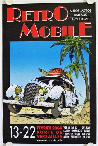 Affiche retro mobile porte - affiche,