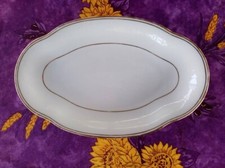 Ravier Porcelaine de Limoges Blanc Liseré Doré Ulim P. Dessagne Création d Art