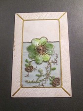 Carte postale brodee fleur
