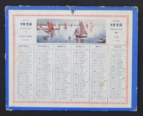 1928 calendrier almanach