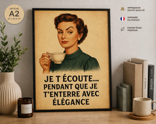 Affiche humour bureau femme