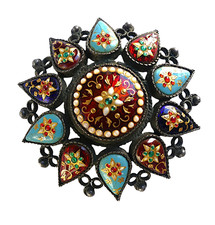 XIXè BROCHE EMAUX BRESSANS