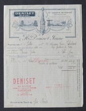 Facture PONTARLEIR 1925 DENISET Anis Distillerie Liqueur sapins illustrée 81