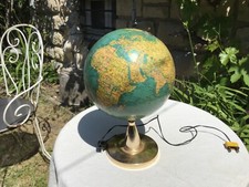 ancien Globe Terrestre lumineux Mappemonde vintage d’avant 1940 BOLIS ÉDITEUR