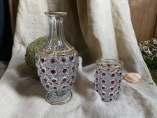 Ancienne carafe de nuit en cristal de Baccarat modèle Diamants Pierreries