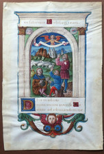 Enluminure 16ème siècle, Annonce aux Bergers, Haute Epoque, Renaissance