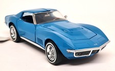 Franklin Mint 1/24 Chevrolet Corvette Stingray L88 1968 Blue Diecast Model Car