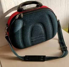 VANITY CASE vintage  rigide revetement tissu beg taille environ 40/30/15 cm