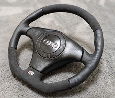 CUIR NEUF Audi A4 S4 B5 80 A6 S6 4B A8 S8 D2 S-Line Volant FOND PLAT