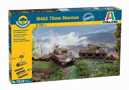 Italeri 7518 char m4a3 75mm - char,