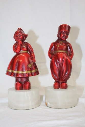 Pair vintage ceramic red - pair,